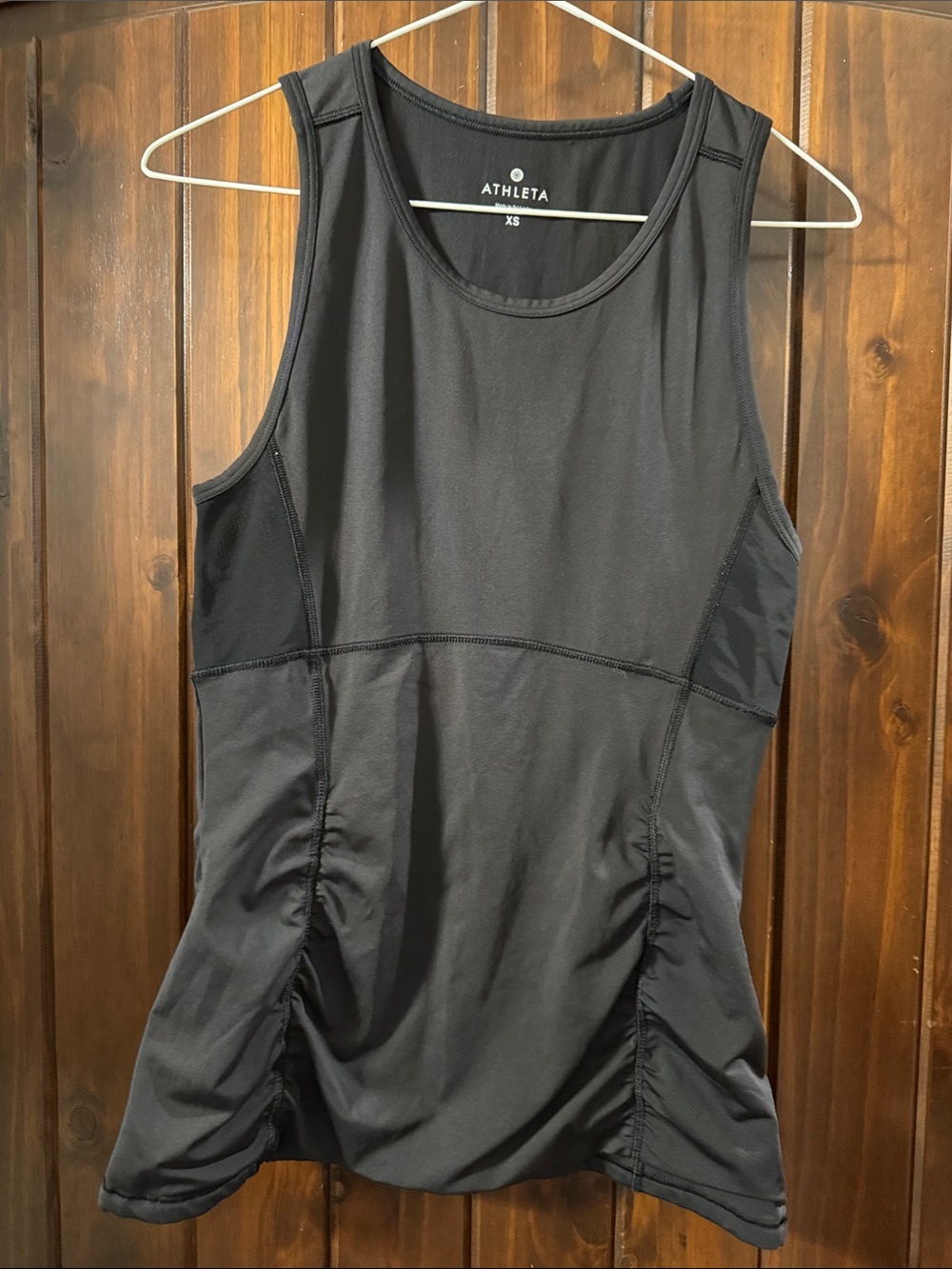 Athleta Black Ruched Performance Tank